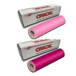 2 Pack 12"x 1 Yard Oracal 651 PINK & SOFT PINK Cricut Hobby Craft Vinyl Decal